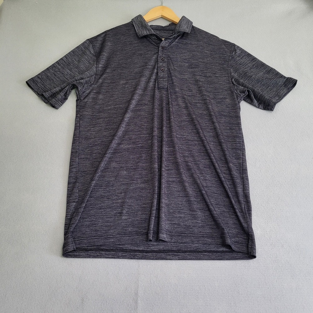 Cariloha‎ Bamboo Gray/Black Heathered Performance Golf Polo Shirt Men's 2XL